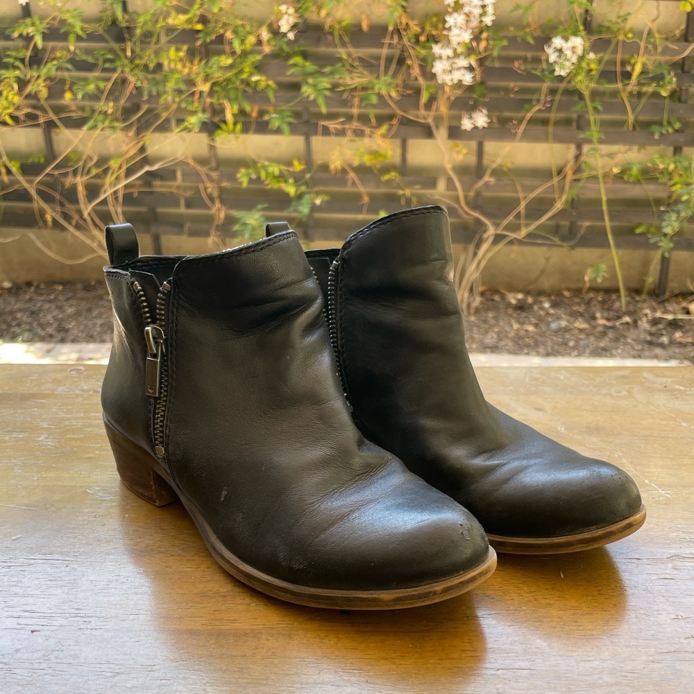 Lucky Brand Basel Leather Ankle Booties Size 6